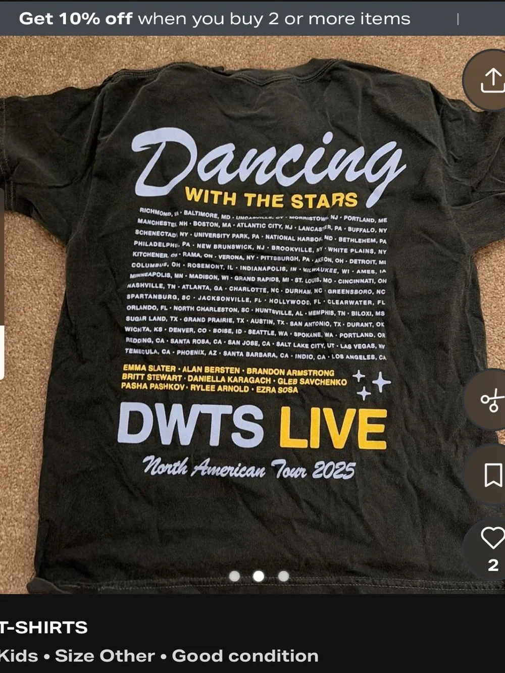 Dancing With The Stars Kids Black DWTS Live T-Shirt